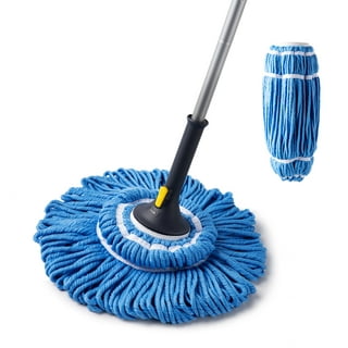  Self-Wringing Twist Mop for Floor Cleaning, Long Handled  Microfiber Floor Mop with Top Scouring Pad for Kitchen, Hardwood,  Restaurant, Bathroom, Garages, Warehouses, Office, 57-inch : Health &  Household