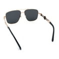 thumbnail image 6 of Mens Mogul Mobster Rectangle Metal Rim Double Bridge Luxury Sunglasses Gold - Black, 6 of 6