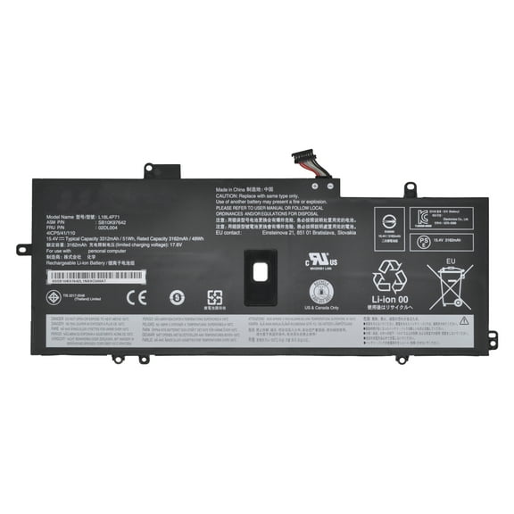 New L18L4P71 Laptop Battery for Lenovo ThinkPad X1 Carbon 7th 8th Gen 2019 X1 Yoga 4th 5th Gen Series SB10K97642 02DL004 L18M4P72 02DL005 L18C4P71 15.4V 51Wh/3312mAh Battery Type: Li-ion<br>