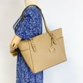 thumbnail image 2 of Michael Kors Womens Charlotte Large Top Zip Tote (Camel) 35T0GCFT7L-222, 2 of 7