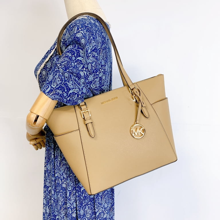 Michael Kors Womens Charlotte Large Top Zip Tote (Camel