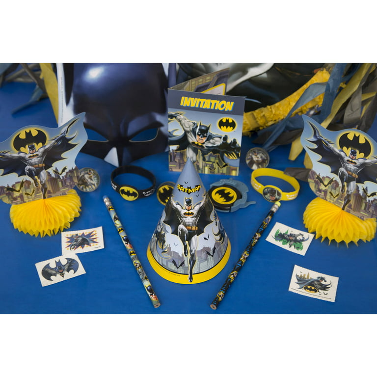 Unique Party 49921 - Masques de fête Batman, Paquet de 8, Blanc