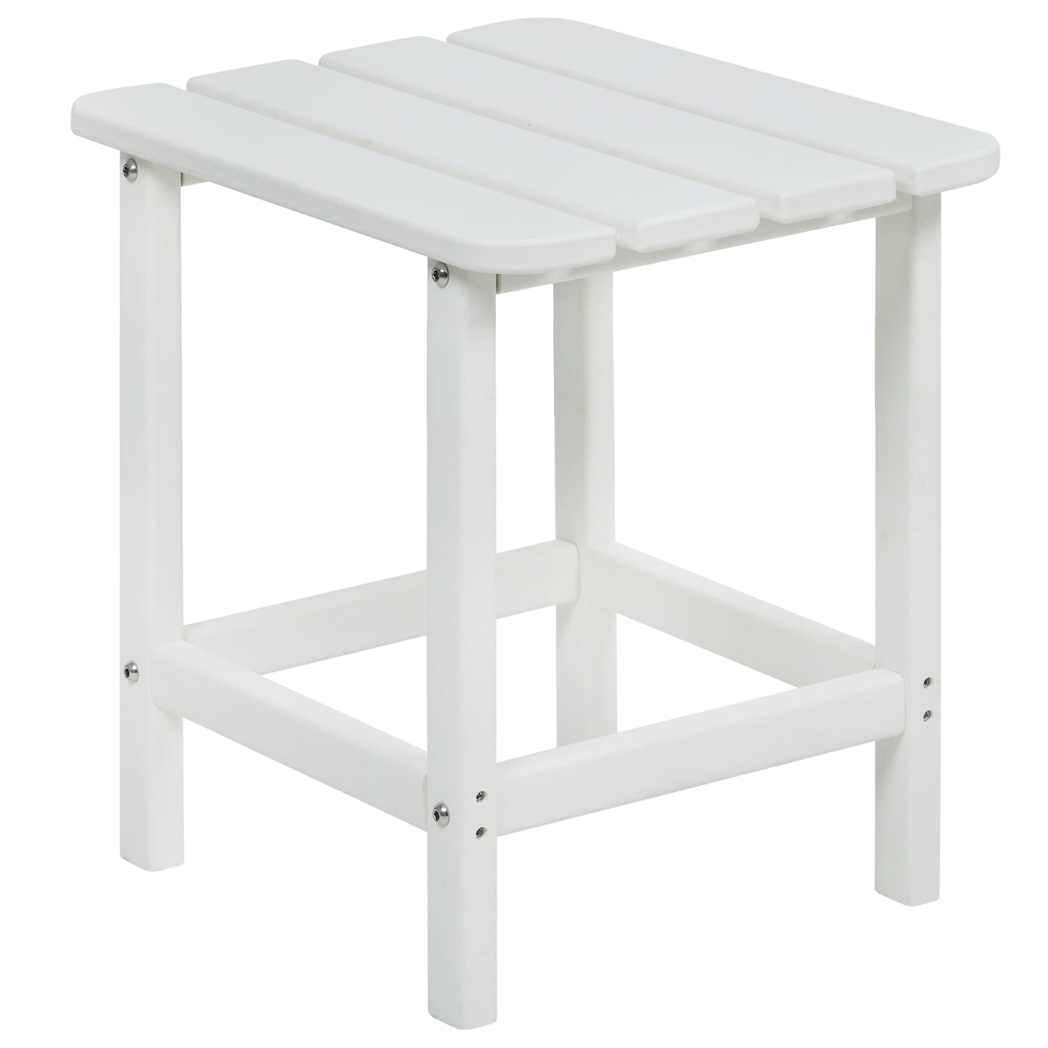 Aoodor Adirondack Square Outdoor Side Table 19Inch White
