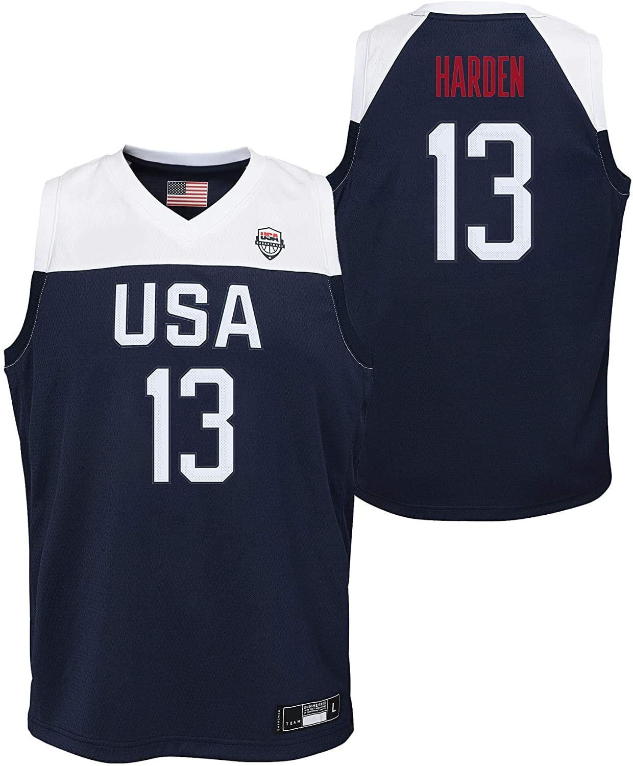 Nike Team USA Basketball Olympics James Harden #13 White Jersey Size Large  
