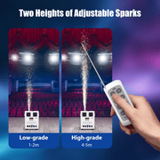 4pcs Cold Spark Machine,3 Gears Height Adjustable DMX Stage Firework Effect Machine with Flight Case for Wedding Stage DJ Disco Dance Show,White
