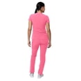 thumbnail image 2 of Adar Addition Go-Basic Scrub Set For Women - Slim V-Neck Scrub Top & Skinny Cargo Scrub Pants - A9200 - Azalea Pink - S, 2 of 7