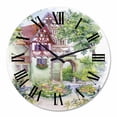 thumbnail image 2 of Designart 'Red Rustic House In The Country Side' Traditional Wall Clock, 2 of 5