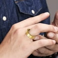 thumbnail image 2 of Udolfly Mens Fidget Rings Anxiety Rings for Men Womens Chain Spinner Rings for Adults Titanium Steel Ring Solid Gold Size 13, 2 of 7