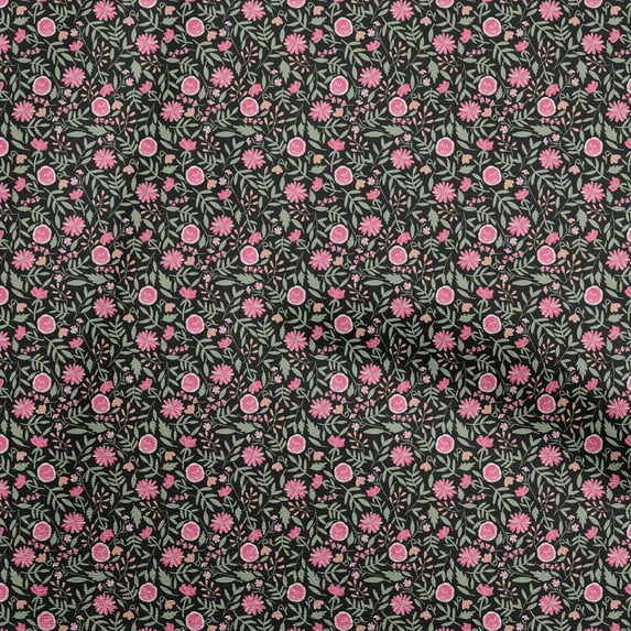oneOone Viscose Jersey Pink Fabric Floral Sewing Material Print Fabric By The Yard 60 Inch Wide