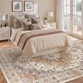 thumbnail image 4 of Roxstand 6x9 Area Rugs for Living Room, Vintage Medallion Washable Rug, Stain Resistant Non Slip Carpet for Bedroom Dining Room Office, Turmeric, 4 of 11