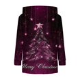 thumbnail image 5 of Women's Knit Sweater Pullover Hooded Sweatshirt with Christmas Print, Cute and Comfortable, Perfect for Fall and Winter Casual Wear and Holiday Festivities,Dark Purple,2XL, 5 of 5
