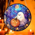 thumbnail image 5 of Halloween Stained Glass Suncatcher, Cute Ghost Pumpkin Window Hanging Decoration, Acrylic Window Hanging Fall Ornaments, for Kitchen Room Garden Office Halloween Decor Housewarming Gift Supplies, 5 of 5
