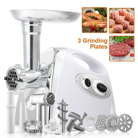 

SUGIFT 1200W Electric Meat Grinder with Sausage Kit & 3 Grinder Plates White