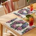 thumbnail image 4 of Placemat Set of 4 Pink Blue Wreath Placemats for Dining Table Linen Background Washable Table Mats for Kitchen and Party Decor Indoor & Outdoor Use, 4 of 8