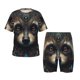 thumbnail image 1 of Balery Tribal Style Raccoon Conjunto de Pijama Infantil de Manga Corta con Estampado – Ropa de Dormir de Algodón Suave-4X-Large, 1 of 6