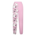 thumbnail image 4 of Girl's Halloween Print Wide Leg Sweatpants Baggy Straight Loose Sweat Pants High Waist Causal Kids Athletic Pants with Pockets Pink 13-14 Years, 4 of 5