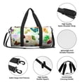 thumbnail image 6 of Xecao Floral Vintage print Round Travel Duffel Bag is a foldable gym bag with an inner pocket, perfect for travel sports, 6 of 8