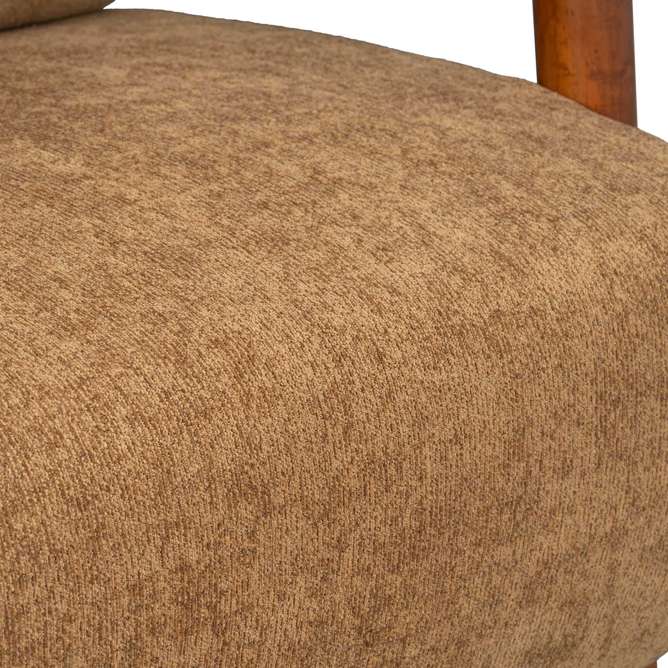 Christopher Knight Home Modern Accent Lounge Chair, Chenille Upholstery with Solid Wood Arms, Mocha