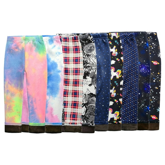 Esaierr Kids Toddler Winter Fleece Leggings for Girls,Toddler Fall Winter Tights Warm Underpants Fleece Bottoms Pants Stretch Pants for 2-11 Years