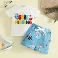 thumbnail image 2 of Xudanell Toddler Baby Boy Baseball Outfit Ice Cream Baseball Print Short Sleeve T-Shirt Shorts 2Pcs Set Summer Clothes (12-18 Months,Blue), 2 of 7