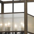thumbnail image 3 of Benjara BM223601 Rectangular Chandelier with Wooden Frame & Organza Striped Shade, Brown, 3 of 5