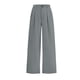 thumbnail image 5 of Amzcrzy Pantalones Vestir Mujer Color Liso S-2XL - Cintura Alta Elástica, Pliegues Frontales, Sin Cremallera, Bolsillos, Para Trabajo Gris, 5 of 5