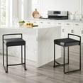 thumbnail image 2 of Harlowe 2Pc Counter Stool Set Black/Matte Black - 2 Stools, 2 of 7