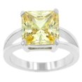 thumbnail image 2 of Precious Stars R07595R-S60-07 Precious Stars Silvertone Princess-Cut Yellow Cubic Zirconia Ring, 2 of 4
