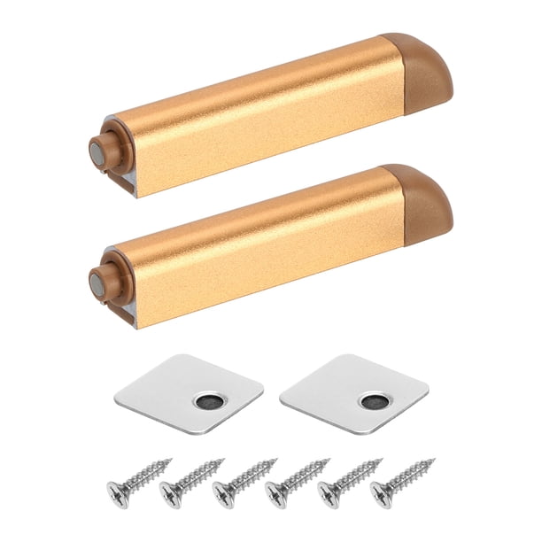 2Pcs Pestillo de Puerta de Presión para Abrir, Pestillos Magnéticos de Aleación de Aluminio, Dorado