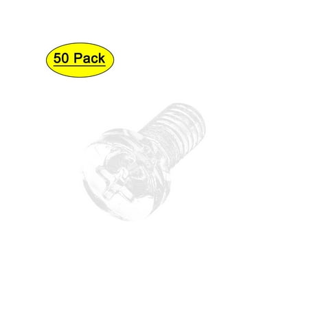

Uxcell M6 x 12mm 1mm Pitch Acrylic Pan Head Machine Screw Bolt Clear (50-pack)