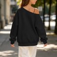 thumbnail image 4 of OGLCCG Off The Shoulder Sweatshirt Tween Girls Trendy Asymmetric Neck Hoodies Shirts Long Sleeve Pullover Tops Size 5-15(Black,11-12 Years), 4 of 7