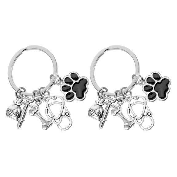 2pcs Cute Dog Lover's Keychain Pet Doctor Design Keepsakes Ideal for Keys Bags and Wallets Veterinarians Memorial Keychains