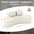 thumbnail image 3 of Costway 78.5" Sofa Couch Upholstered Curved Sofa with 2 Cozy Pillows Low Backrest Beige Beige, 3 of 10