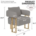 thumbnail image 5 of Peispie Modern Accent Chair Set of 2, Upholstered Teddy Fleece Comfy Reception Chair, Elegant Gold Metal Leg Living Room Chair & Lounge Bedroom Chair, Cozy Vanity Chair for Home Office, Grey, 5 of 7