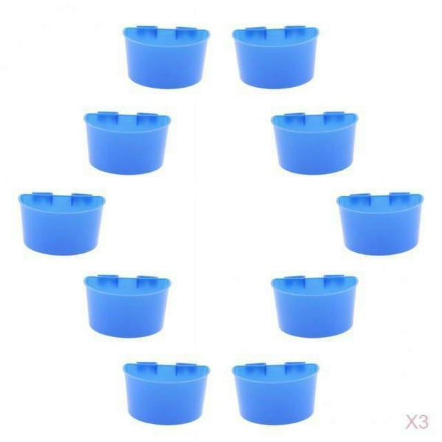 30 Uds Vasos de Plástico para Aves de Corral Sunnimix Comedero para loros para jaula