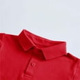 thumbnail image 5 of Eltusu Boys Polo Shirts, Button Down Pullover Short Sleeve Solid Color Collar Shirts Red Size 5-6 T, 5 of 7
