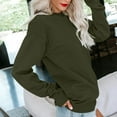 thumbnail image 6 of Miluxas Seasonal Clearance Long Sleeves Shirt for Women Women's Solid Plus Size Long Sleeve Pocket Blouse Sweater Tops Army Green 10(XL), 6 of 6