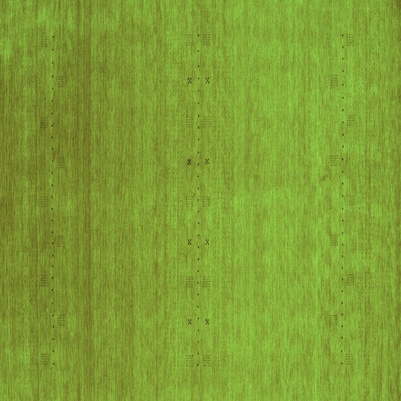 Ahgly Company Indoor Square Abstract Green Contemporary Area Rugs, 3' Square