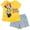 Yellow / blue pin stripes, daisies, variant on Disney Minnie Mouse Big Girls T-Shirt and Shorts Outfit Set Infant to Big Kid