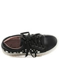thumbnail image 2 of Lauren Lorraine Pam Black Lace Up Sneakers With Rhinetsone Stones Gem Platform, 2 of 5