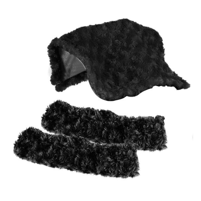 2 fundas para cuchillas de patines de hielo, regalo de invierno, portátiles, con toallas absorbentes, protectores de cuchillas de hockey para Negro