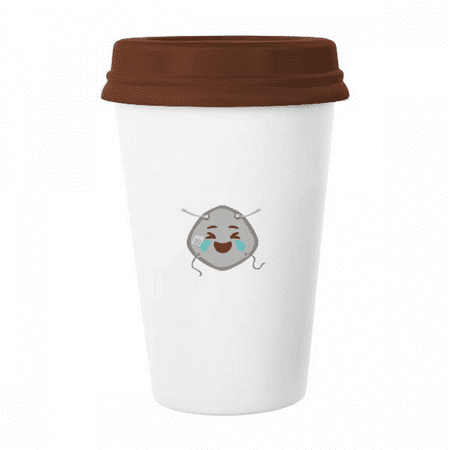 

Laughing Crying Happy Head Expression Mug Coffee Drinking Glass Pottery Cerac Cup Lid