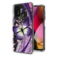 thumbnail image 4 of For Apple iPhone 14 Plus (6.7") Hybrid Trendy Image Patterns Design Transparent Hard Back Shockproof TPU Rubber Phone Case Cover by Xpression - Purple Butterfly, 4 of 8