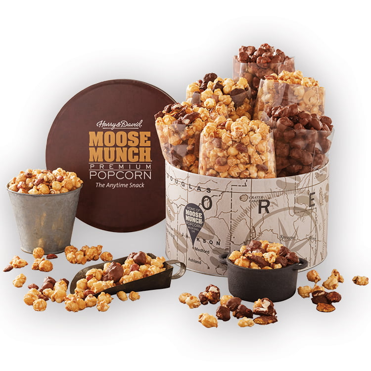Moose Munch Deluxe Premium Popcorn Tin By Harry David 6 Bags