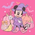 thumbnail image 2 of Girls Minnie Mouse Halloween Witch Purple Costume Pumpkin Pose Cropped T-Shirt, 2 of 3