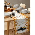 thumbnail image 6 of Thanksgiving Table Runner 108 Inches, Fall Black Truck Orange Maple Leaves Retro Bed Runner Dresser Scarves Tabletop for Indoor Outdoor Parties/Ceremony/Banquet, 13"x 108", 6 of 8