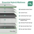 thumbnail image 2 of Novilla Snowfall 14 inch Full Size Mattress in a Box, Hybrid Medium Support Mattresses, Pocket Spring and CertiPUR-US, Pressure Relief & Motion Isolation, 2 of 10