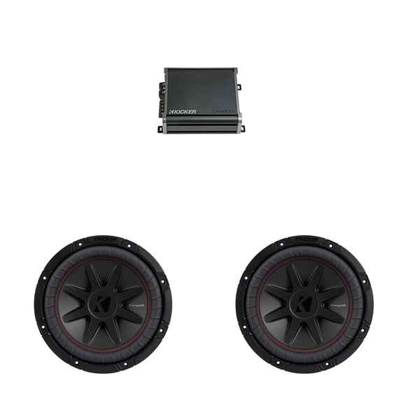 Kicker 10 Inch CVR Woofer Includes Two 52CVR102 Package with 46CXA8001 Amplifier