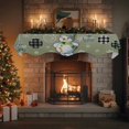 thumbnail image 4 of Snowman Fireplace Mantle Scarf, Christmas Green Balls Snowflakes Farmhouse Plaid Mantel Cover Table Runner for Home Living Room Door Window, Indoor Outdoor Holiday Party Decor 17" x 90", 4 of 8