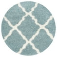thumbnail image 5 of SAFAVIEH Dallas Logan Geometric Shag Area Rug, Seafoam/Ivory, 8' x 8' Square, 5 of 10